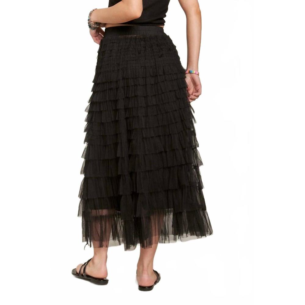 NEW ADORA black layered tulle maxi skirt in black - Picture 2 of 3